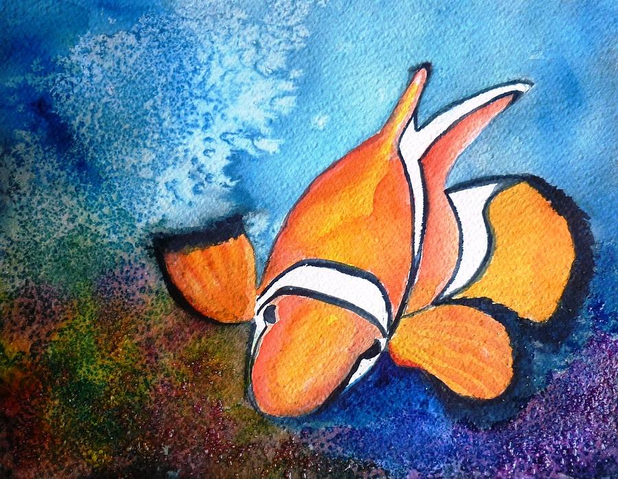 Fish Painting - Clown Fish by Therese Alcorn