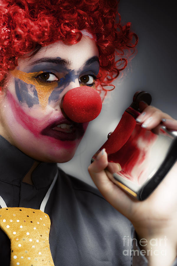 Clown Holding Flask Photograph by Jorgo Photography