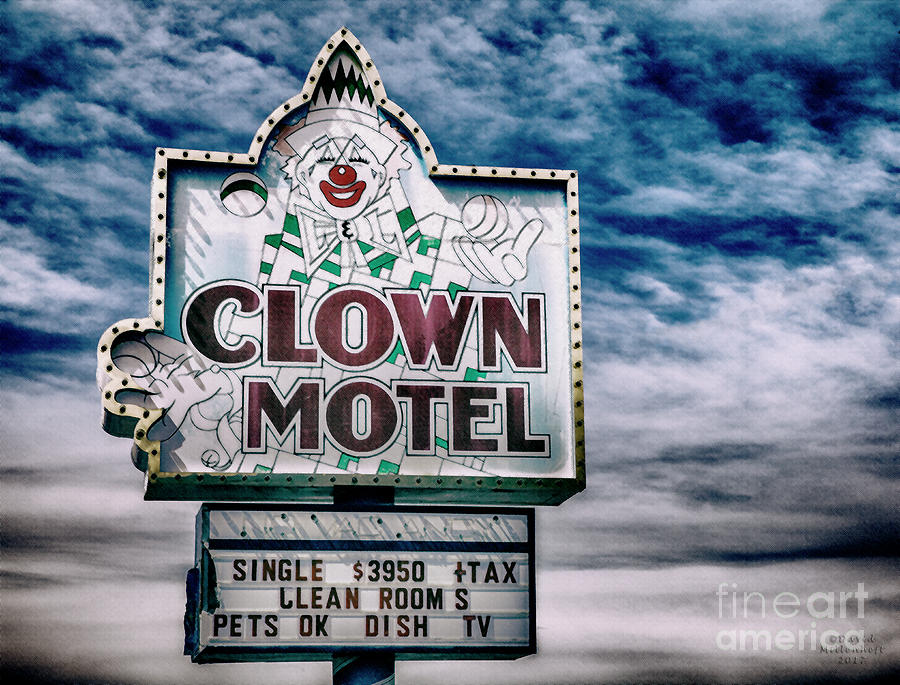 Clown Motel Tonopah Nevada Mixed Media by David Millenheft