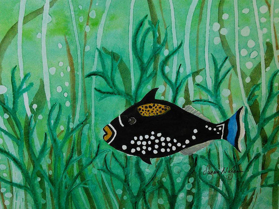 Clown Trigger Fish Painting by Susan Nielsen