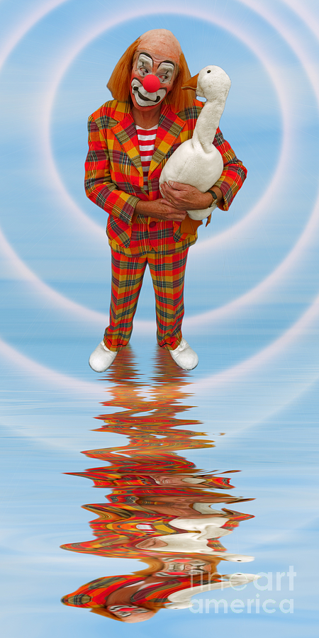 Clown with Goose A173318 2x1 Photograph by Rolf Bertram
