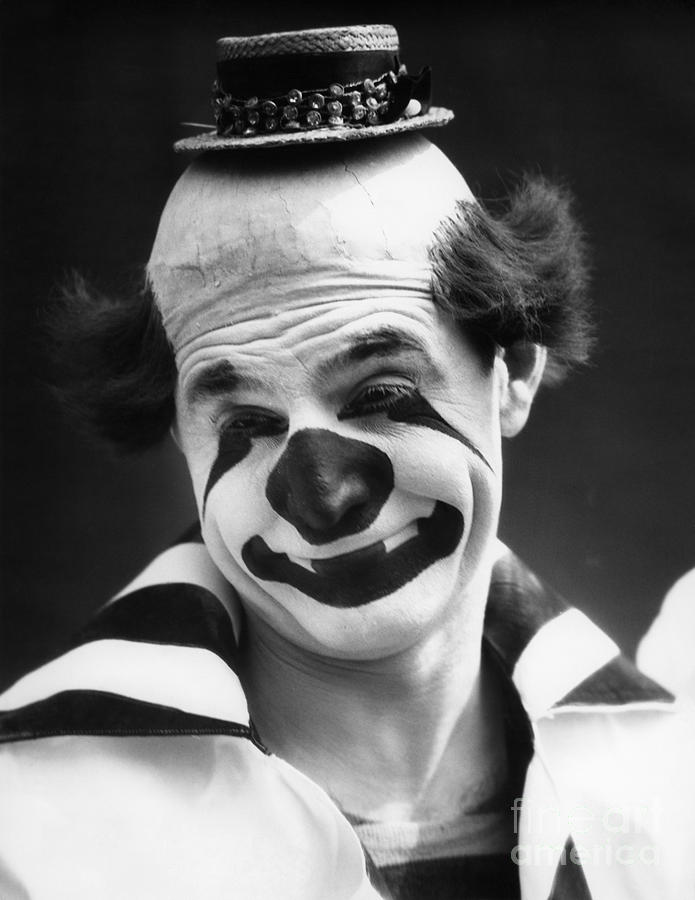 Clown With Tiny Hat, C.1930s Photograph by H. Armstrong Roberts ...