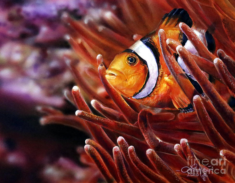 Clownfish Painting by Lachri