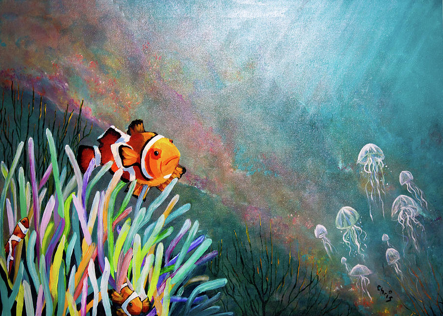 Clownfish Painting by Ren Theelen Fine Art America