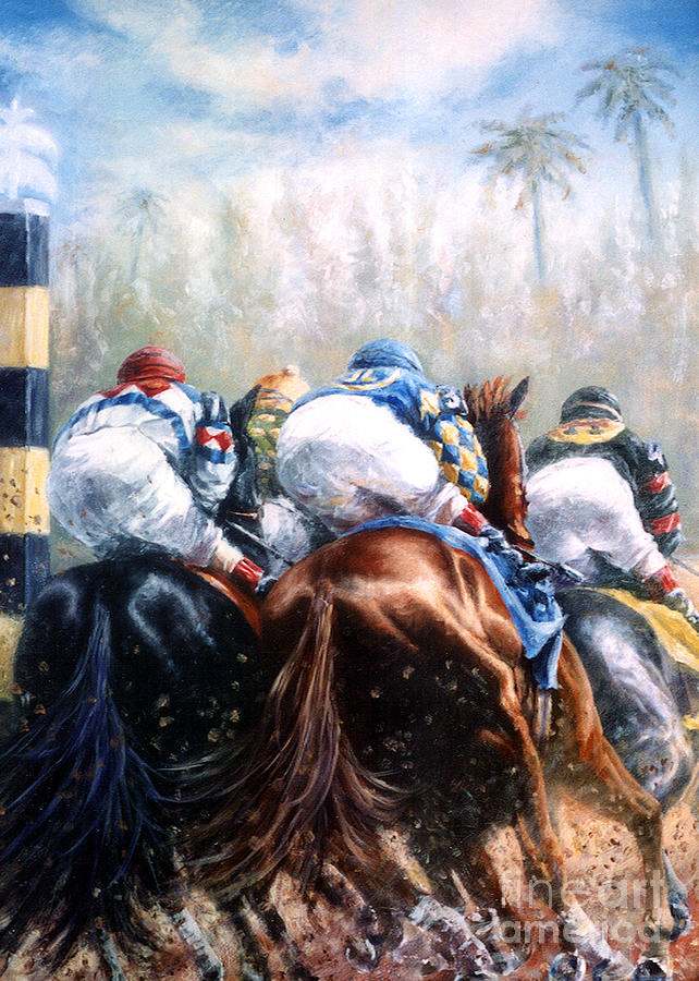 Gulfstream Park Painting - Clubhouse Turn at Gulfstream by Thomas Allen Pauly Gulfstream Park Painting - Clubhouse Turn at Gulfstream by Thomas Allen Pauly