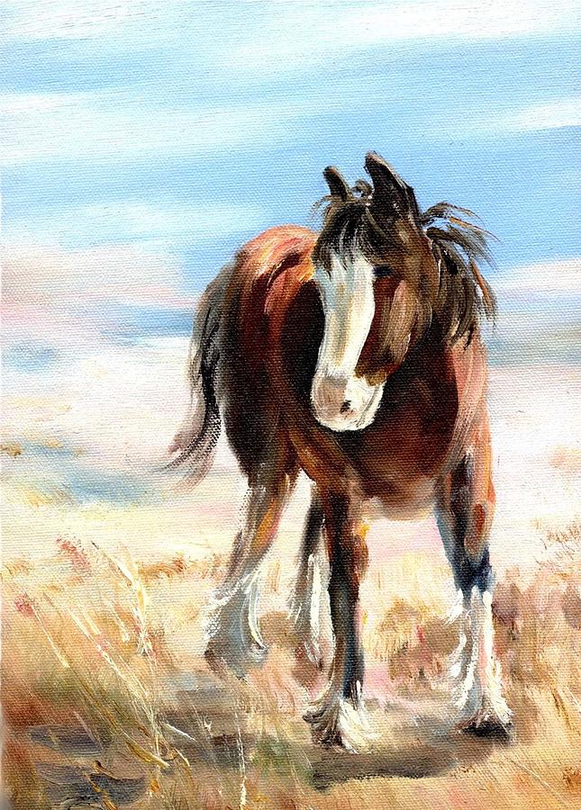 Clydesdale Foal Painting by Ryn Shell