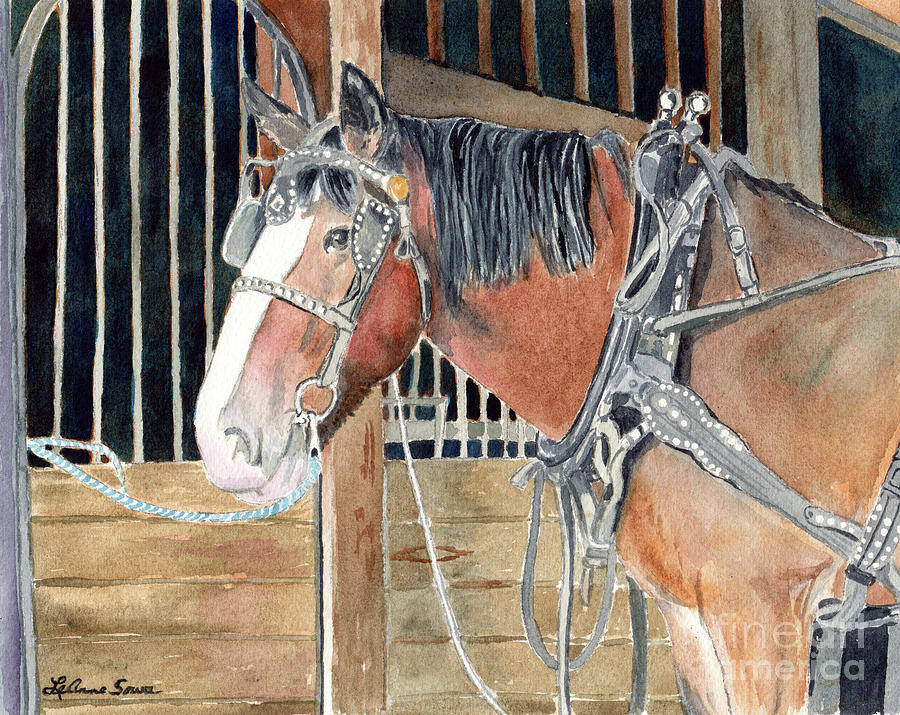 Clydesdale, Horses, Horse paintings, Horse prints Painting by LeAnne Sowa
