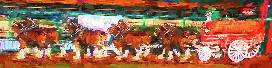 Clydesdales at Busch Stadium Digital Art by John Freidenberg