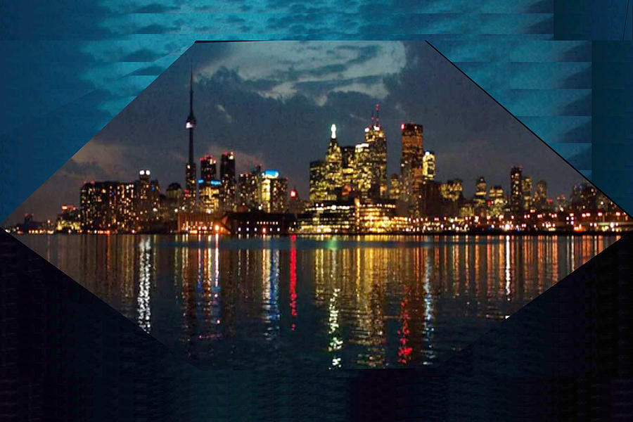 CN Tower and Toronto Down Town Water Front beauty at night Hexagon ...