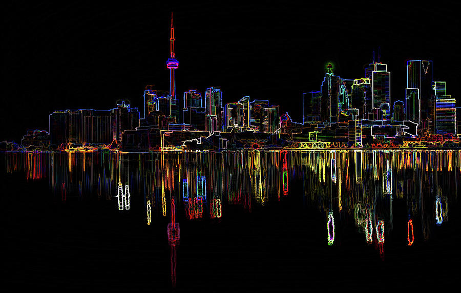 CN Tower Outline Digital Art by Roy Pedersen