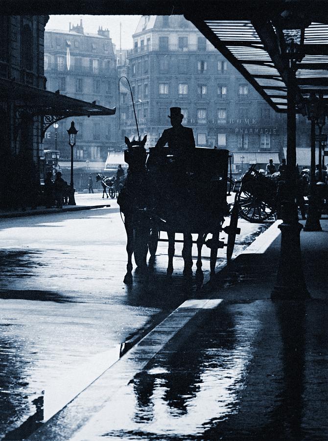 Coach at Gare St. Lazare, Paris, ca. 1905 Photograph by Vincent Monozlay