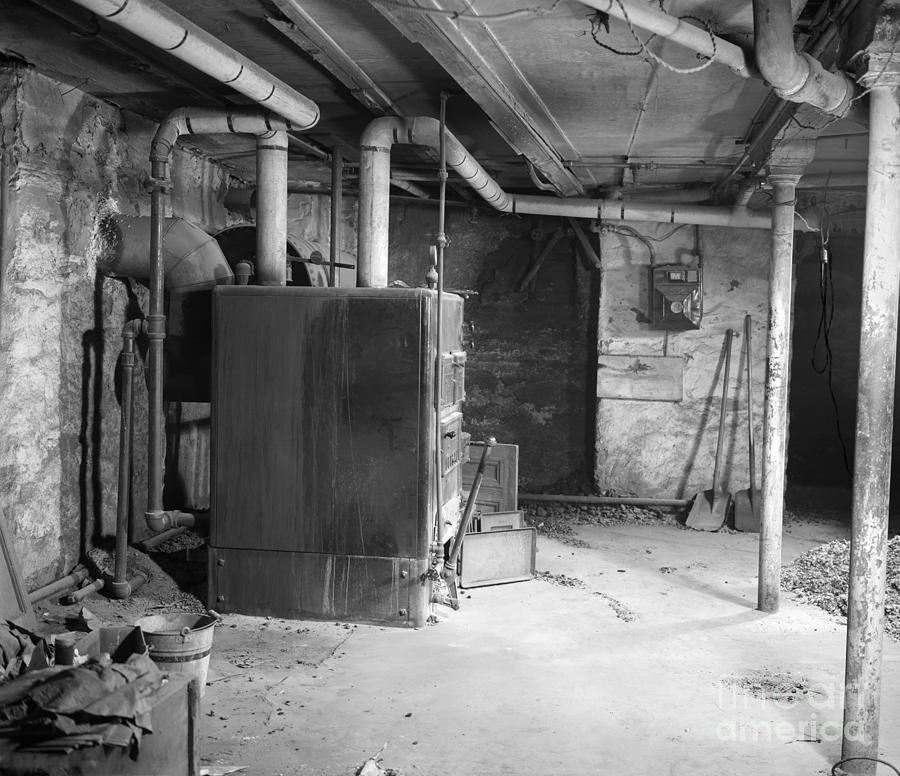 Coal Burning Furnace In Home Basement Photograph by H. Armstrong Roberts/ClassicStock