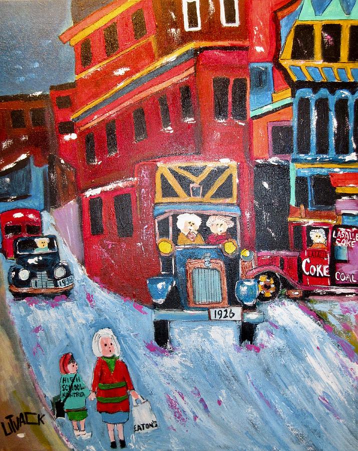 Coal Delivery 1943 St. Antoine/Victoria Square Griffintown Painting by Michael Litvack