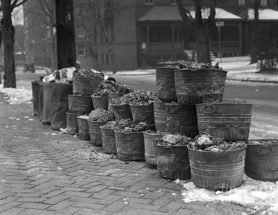 Coal Furnace Ash Cans On Sidewalk Photograph by H. Armstrong Roberts/ClassicStock