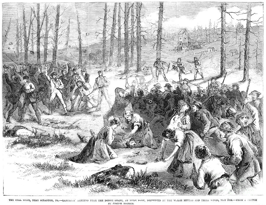 Coal Miner Strike, 1871 Photograph by Granger