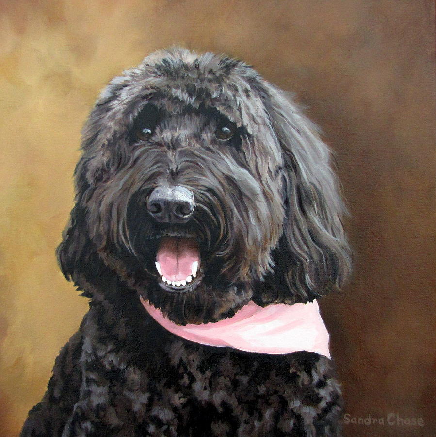 Dog Portrait Painting - Coal by Sandra Chase