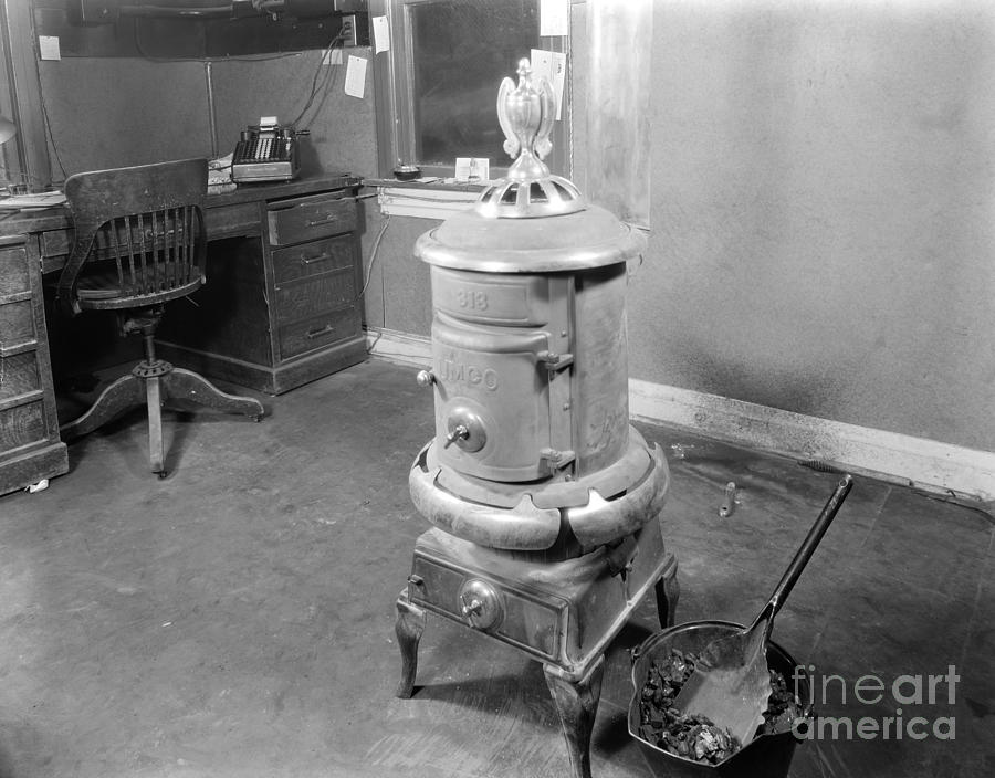 Coal Stove Heater In Business Office Photograph by H. Armstrong Roberts/ClassicStock
