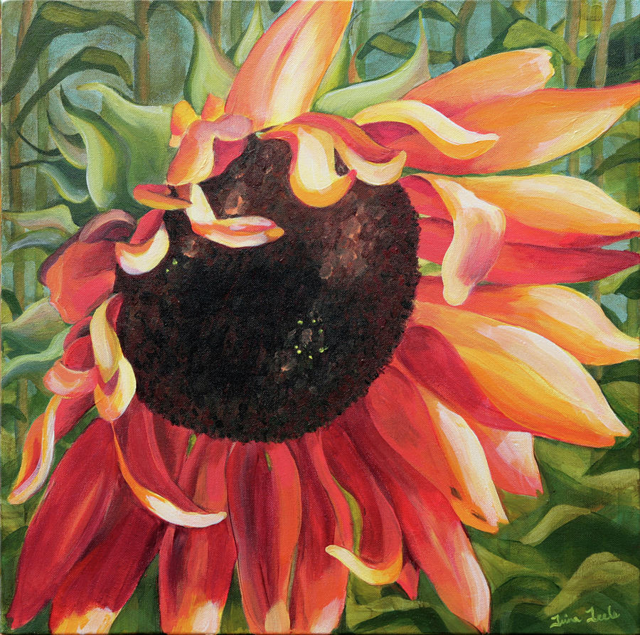Sunflower Painting - Coalesce by Trina Teele