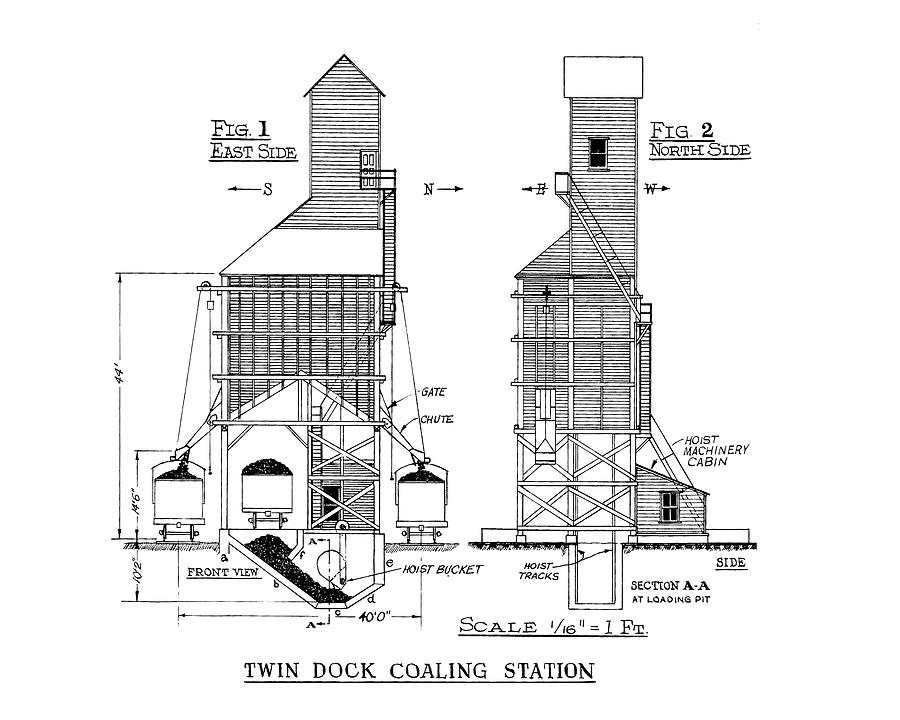 Coaling Station Drawing by Brad Brailsford