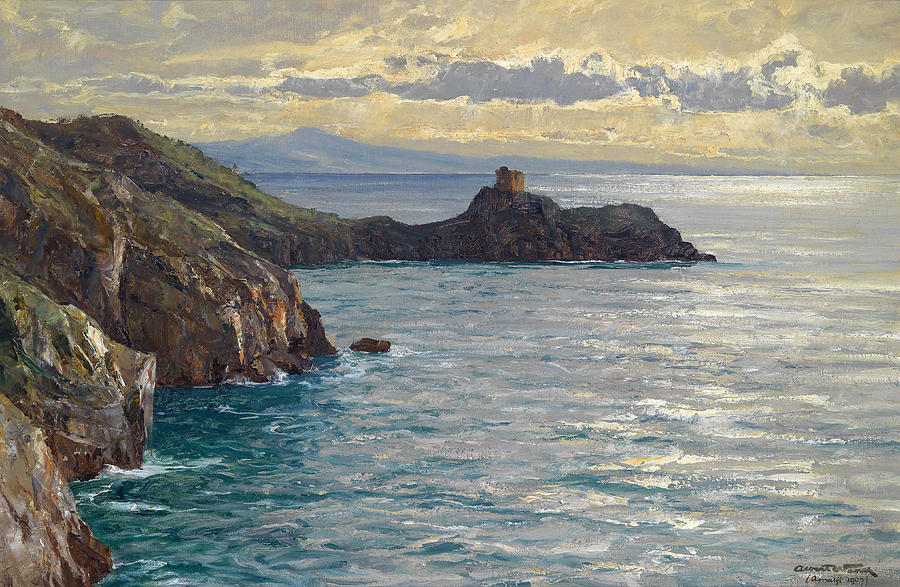Coast at Amalfi Painting by Albert Wenk