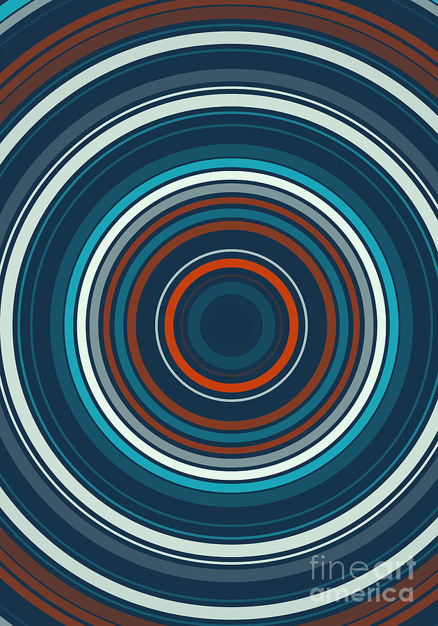 Coast Concentric Circle Abstract Pattern Digital Art by Frank Ramspott