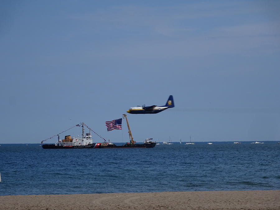 Coast Photograph - Coast Guard Boat Meets Plane by Red Cross Coast Photograph - Coast Guard Boat Meets Plane by Red Cross