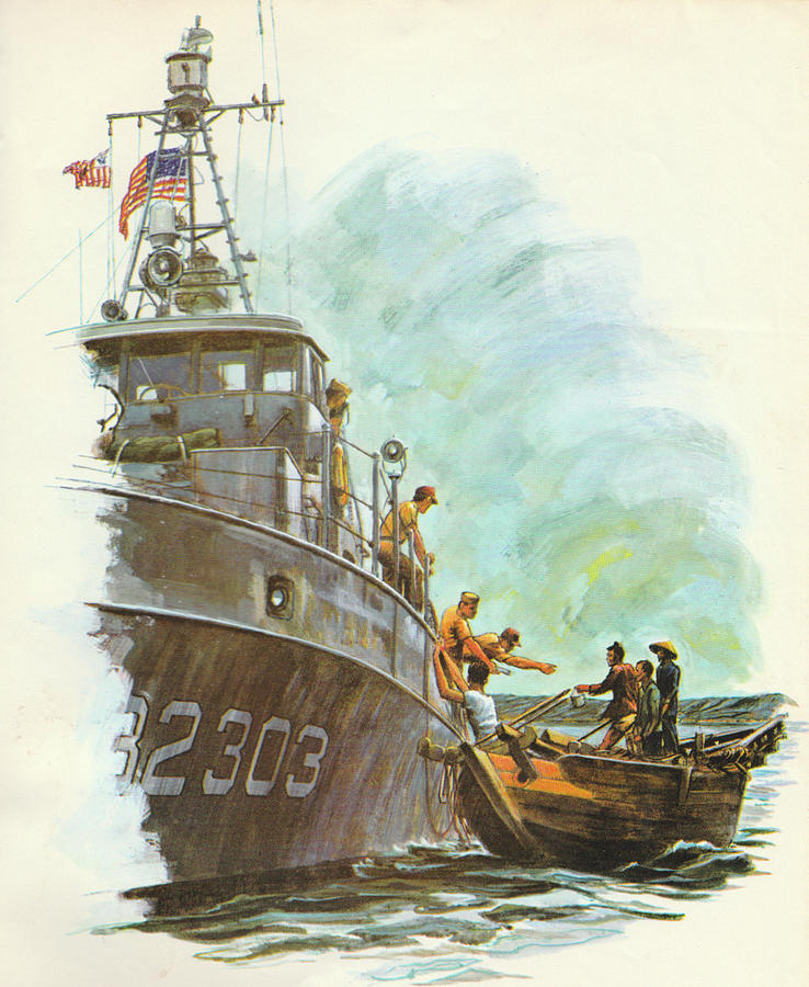 Coast Guard In Vietnam Painting by Jerry McElroy