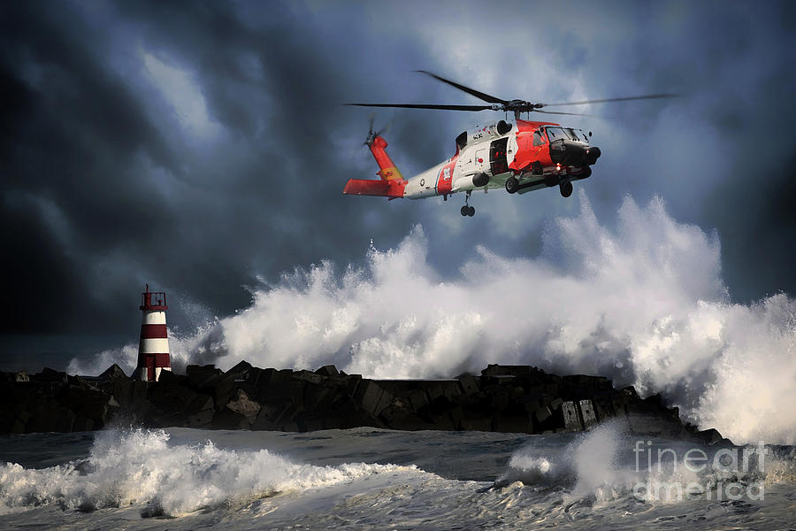 Helicopter Digital Art - Coast Guard by Airpower Art