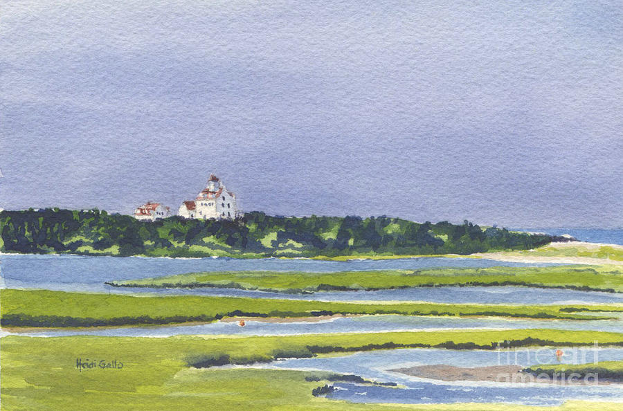 Landscape Painting - Coast Guard Station by Heidi Gallo