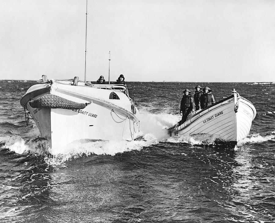 Transportation Photograph - Coast Guard Surf Rescue Boats by Underwood Archives