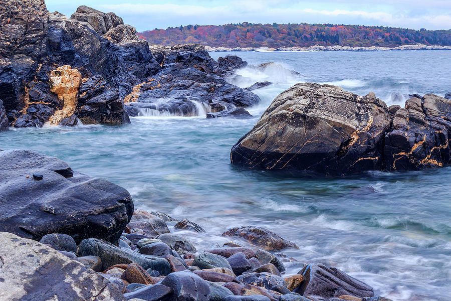 Coast Of Maine In Autumn Photograph