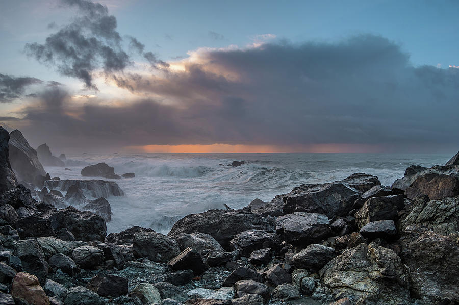 Coast of Rocks at Dusk Photograph by Greg Nyquist