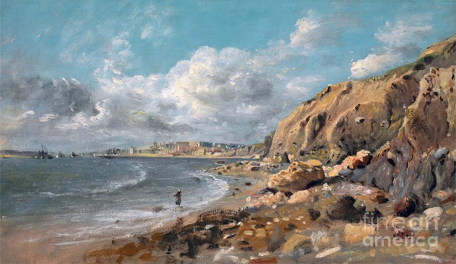 Sea Painting - Coast Scene at Cullercoats near Whitley Bay by MotionAge Designs