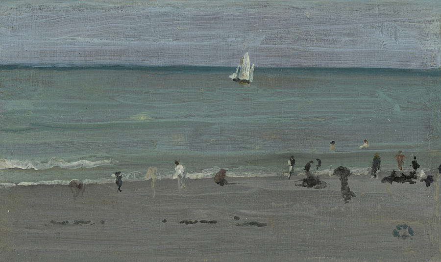 James Abbott Mcneill Whistler Painting - Coast Scene, Bathers by James McNeill Whistler