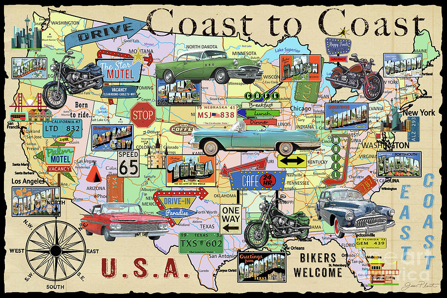 Coast To Coast-I Digital Art by Jean Plout