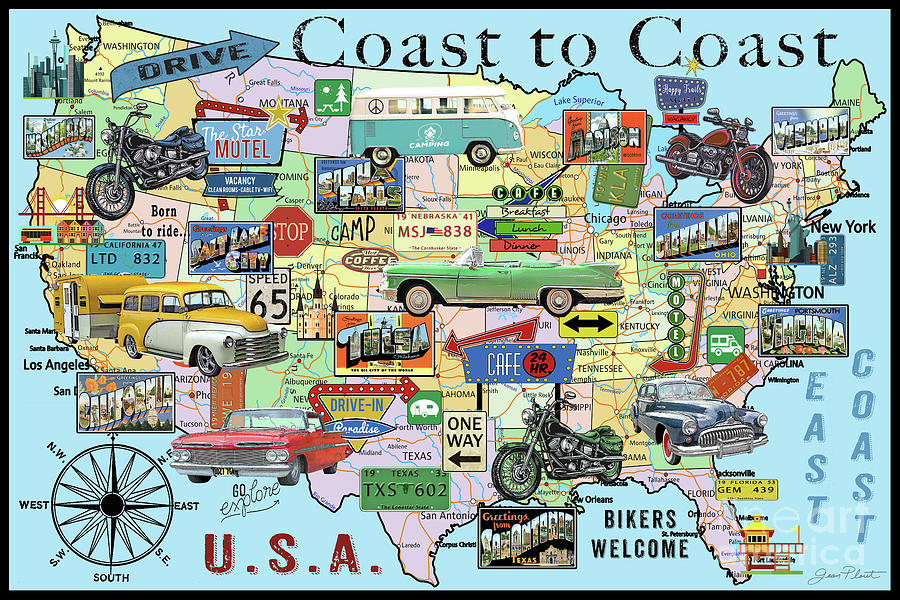 Coast To Coast-N Digital Art by Jean Plout