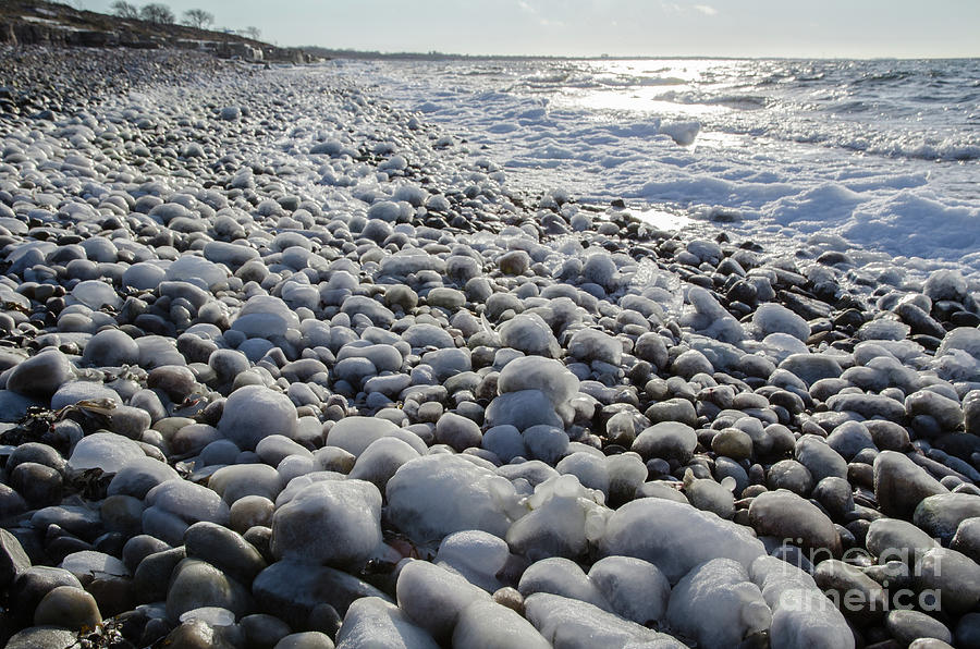 Coast With Ice Covered Stones Photograph
