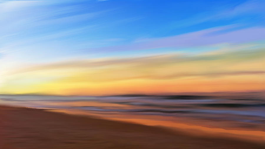 Coastal beach sunrise Digital Art by Anthony Fishburne