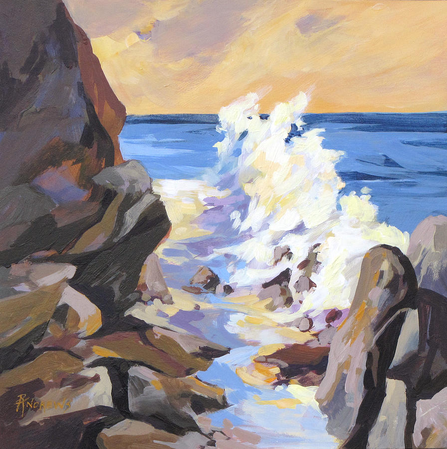 Coastal Edge Painting by Rae Andrews