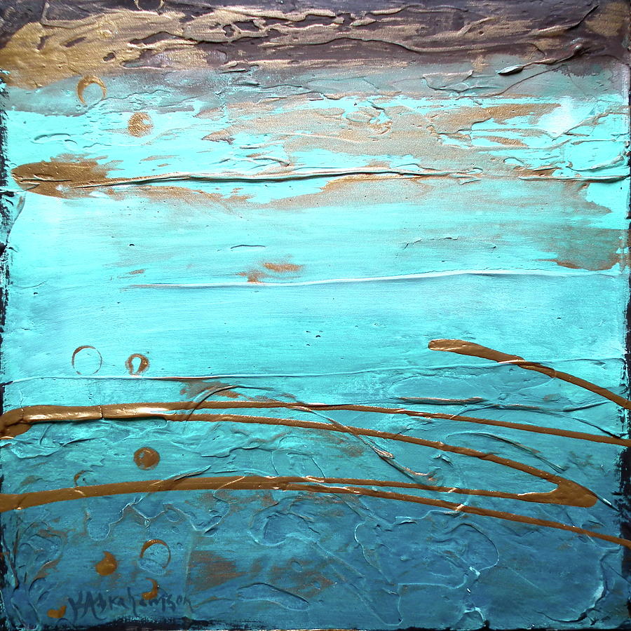 Coastal Escape I Textured Abstract Painting by Kristen Abrahamson