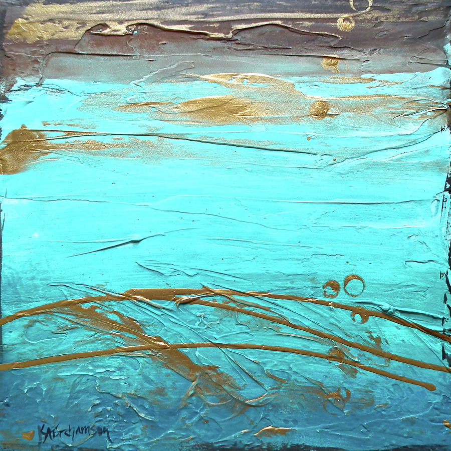 Coastal Escape II Textured Abstract Painting by Kristen Abrahamson