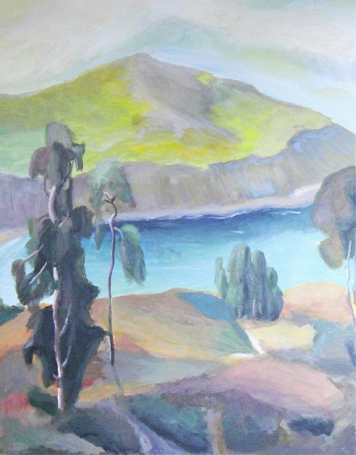 Landscape Painting - Coastal Eucalyptus by James Lopez
