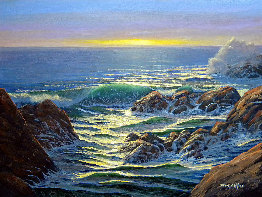 Sunset Painting - Coastal Evening by Frank Wilson