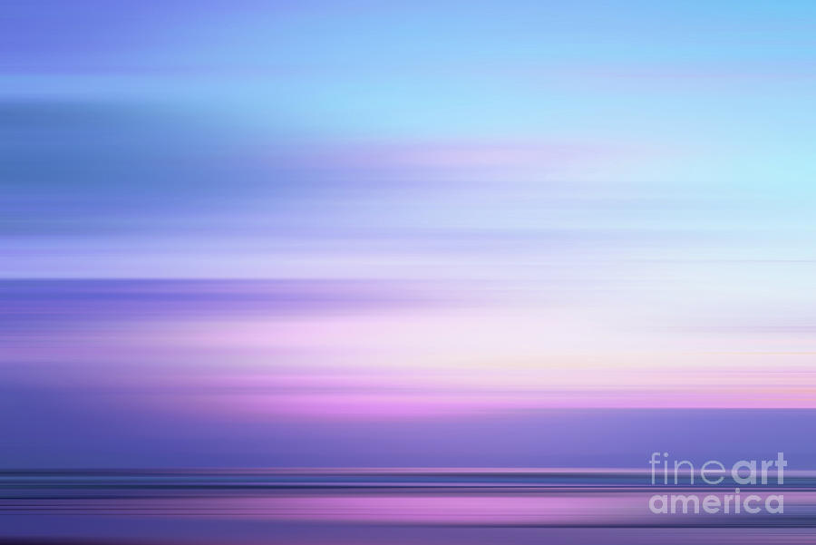 Sunset Photograph - Purple sunset, abstract landscape by Delphimages Photo Creations