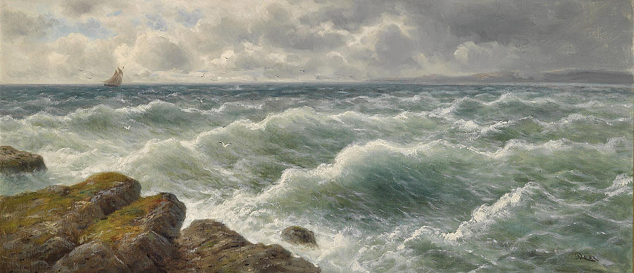 Coastal Landscape Painting by Julius Rose
