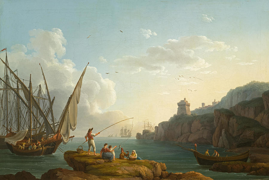 Coastal landscape near Vietri Painting by Jacob Philipp Hackert
