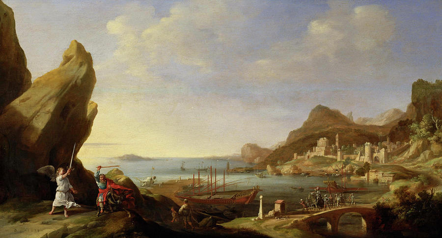 Coastal Landscape with Balaam and the Ass Painting by Bartholomeus Breenbergh