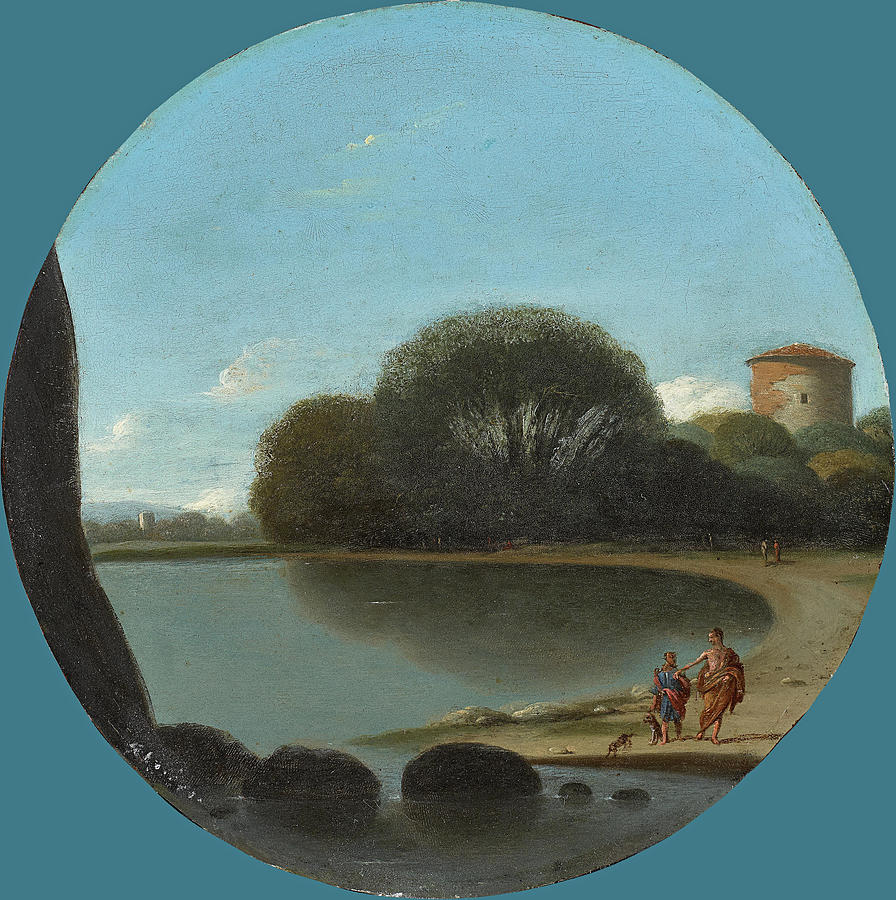 Coastal Landscape with Figures Painting by Gottfried Wals