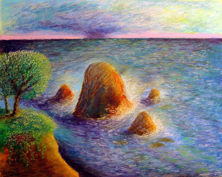 Seascape Painting - Coastal Newport by Ronald Johnson Seascape Painting - Coastal Newport by Ronald Johnson