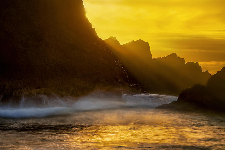 Sunset Photograph - Coastal Rays by Andrew Soundarajan